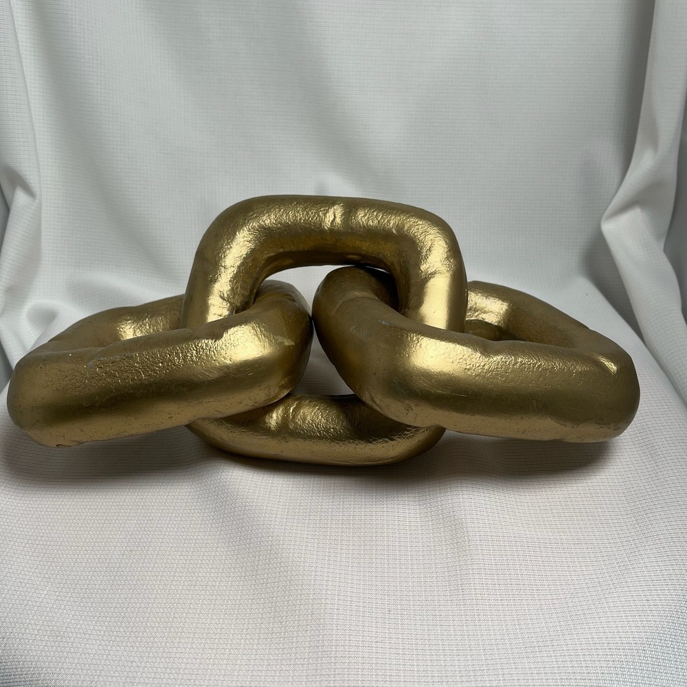 Novogratz Gold Chain Link Decor Table‎ Sculpture Accent Piece Modern Art